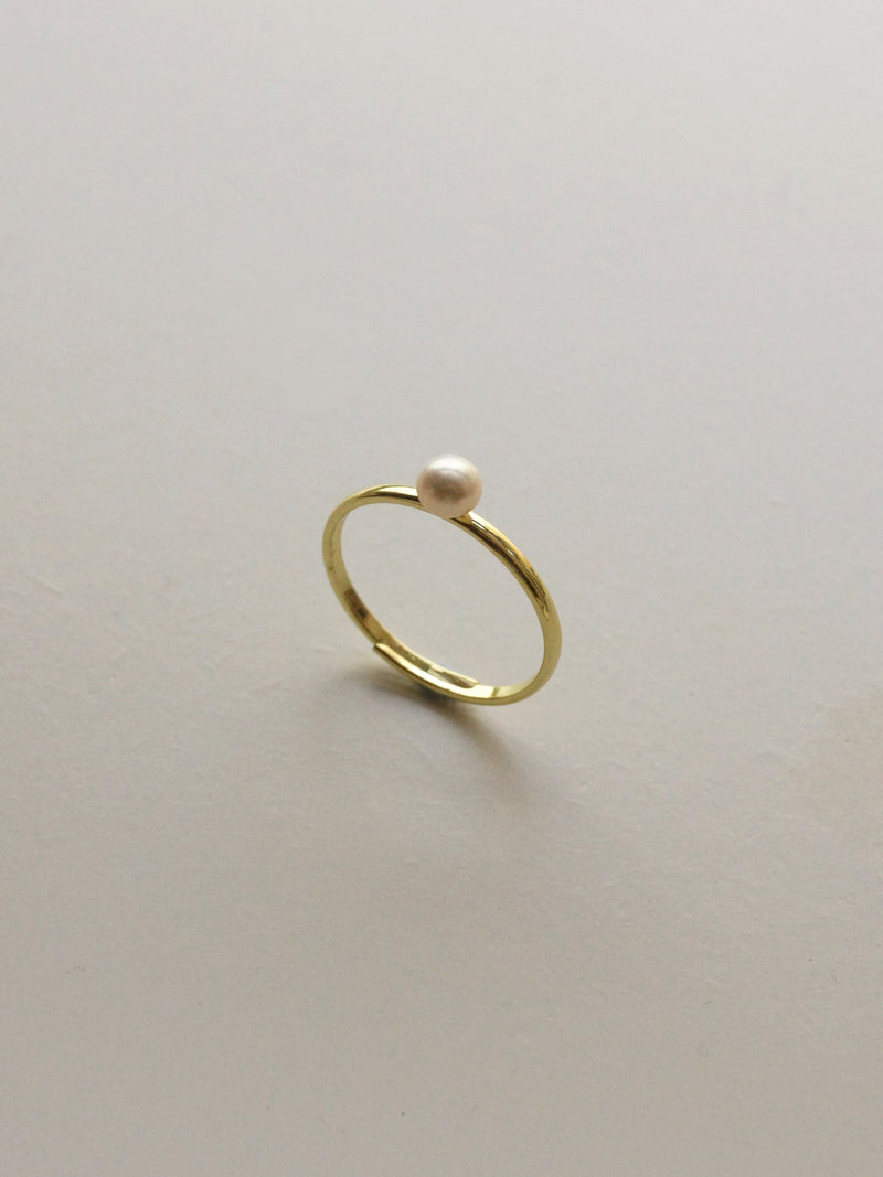 Real Gold-Plated Pearl Ring Grey-Large - Accessorize India